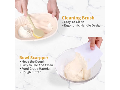 1 किग्रा 9 इंच अंडाकार बैनेटन कस्टम बड़े आकार की रोटी बेकिंग किट आयताकार रतन