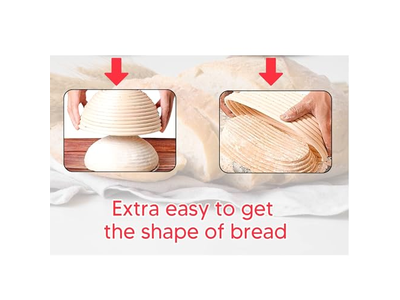 9 इंच गोल रोटी बैनेटन प्रूफिंग टोकरी 2 का सेट