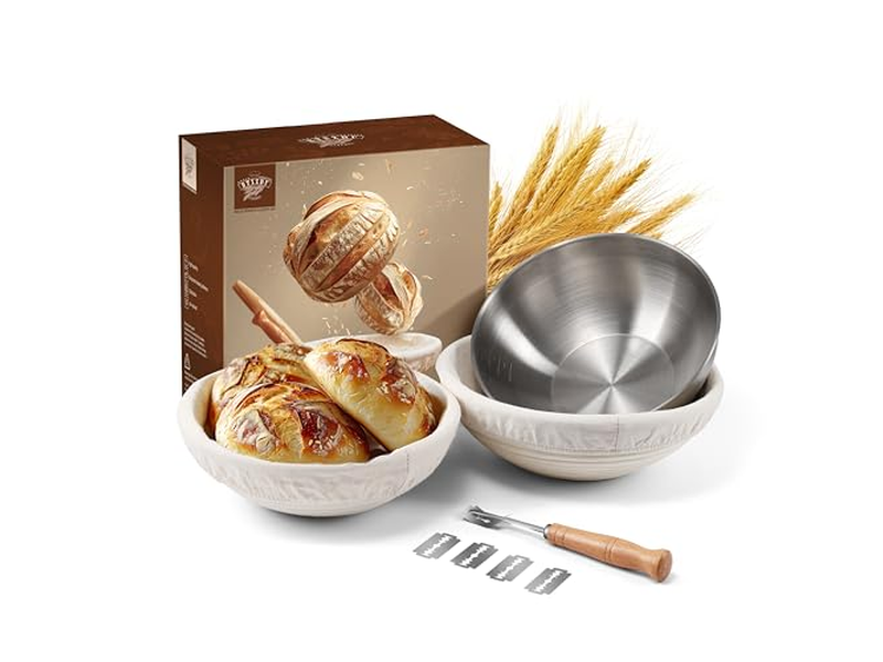 बैनेटन रोटी प्रूफिंग टोकरी गोल रतन खमीर स्टार्टर किट