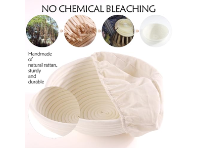 बैनेटन रोटी प्रूफिंग टोकरी खमीर रोटी प्रूफिंग टोकरी लाइनर के साथ