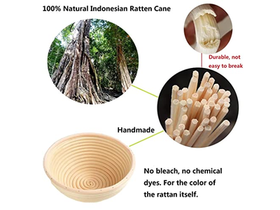 फ्रेंच विकर बैनेटन प्रूविंग टोकरी वियतनाम रतन बैनेटन्स खमीर के लिए