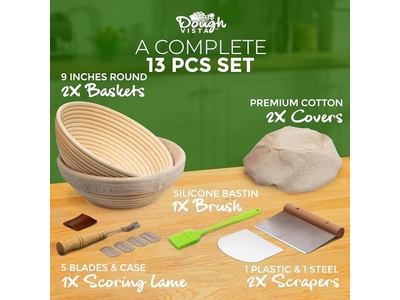 अंडाकार रतन रोटी किण्वन टोकरी बैनेटन प्रूफिंग 9 इंच गोल