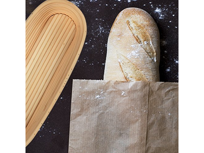 पहली बार उपयोग के लिए रोटी प्रूफिंग टोकरी तैयार करना सॉरडो बिना ब्रेड बेकिंग बास्केट के प्रूफ