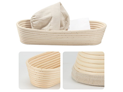 पहली बार उपयोग के लिए रोटी प्रूफिंग टोकरी तैयार करना सॉरडो बिना ब्रेड बेकिंग बास्केट के प्रूफ