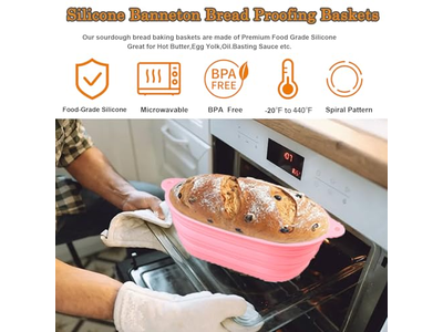 प्रूफिंग बास्केट लिनन 5इंच छोटा 10 इंच अंडाकार रोटी प्रूफिंग टोकरी ब्रेड बास्केट