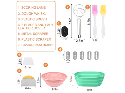 प्रूफिंग बास्केट प्लास्टिक रतन ब्रेड सेट स्टार्टर कंटेनर किण्वन नीला