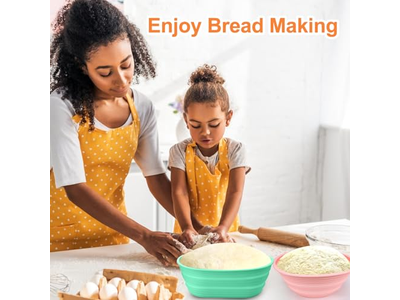 प्रूफिंग बास्केट प्लास्टिक रतन ब्रेड सेट स्टार्टर कंटेनर किण्वन नीला