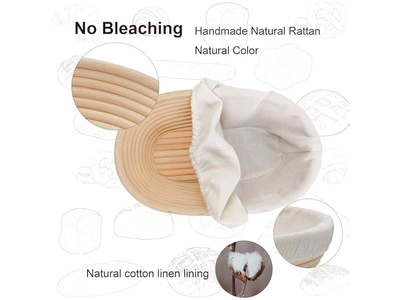 होम बेकर्स सॉरडो ब्रेड होल सेल बेनेटन के लिए प्रूफिंग बास्केट सेट