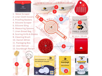 2 गोल और अंडाकार 3पीस ब्रेड रोटी प्रूफिंग टोकरी 5पीस हॉट सेल का प्रूफिंग बास्केट सेट