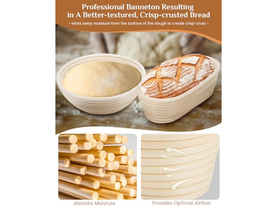 खमीर के लिए प्रोविंग टोकरियाँ रतन रोटी टोकरी डोम प्रूफिंग आटा के साथ