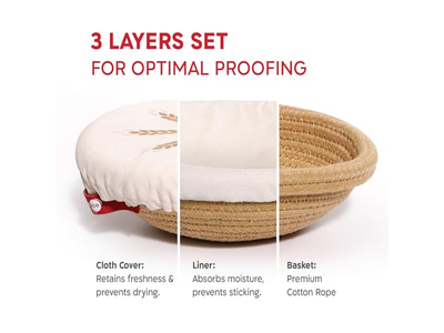 रतन रोटी टोकरियां रोटी प्रूफिंग टोकरी गोल बेकरी आपूर्ति