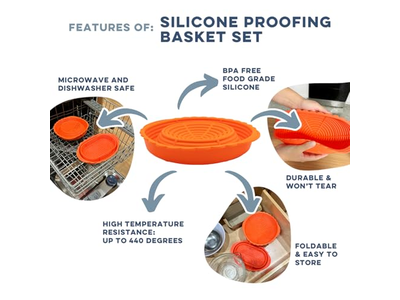 सिलिकॉन रोटी बेकिंग टोकरी सॉरडो उपहार टोकरियां मफिन और कुकी के साथ