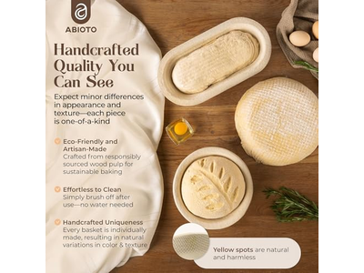 पेशेवर अंडाकार बैनेटन मोल्ड स्प्रूस लकड़ी और रतन के साथ