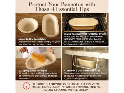 पेशेवर अंडाकार बैनेटन मोल्ड स्प्रूस लकड़ी और रतन के साथ