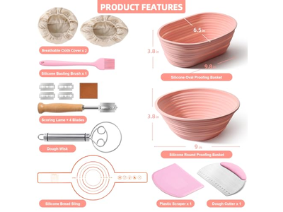 गोल अंडाकार किण्वन टोकरी वाइन रोटी पीपी बैनेटोन बैगेट केक निट